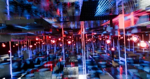 Futuristic loop animated background with red and blue lights Stock Footage 276494095