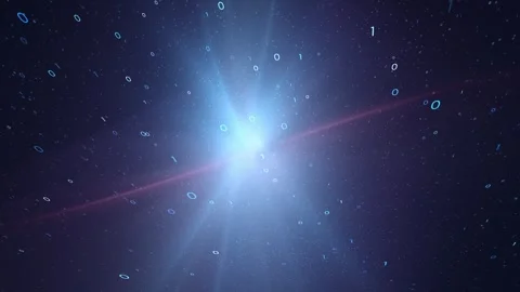 Futuristic loop digital binary numbers rotation on vertical background 動画素材 347686152