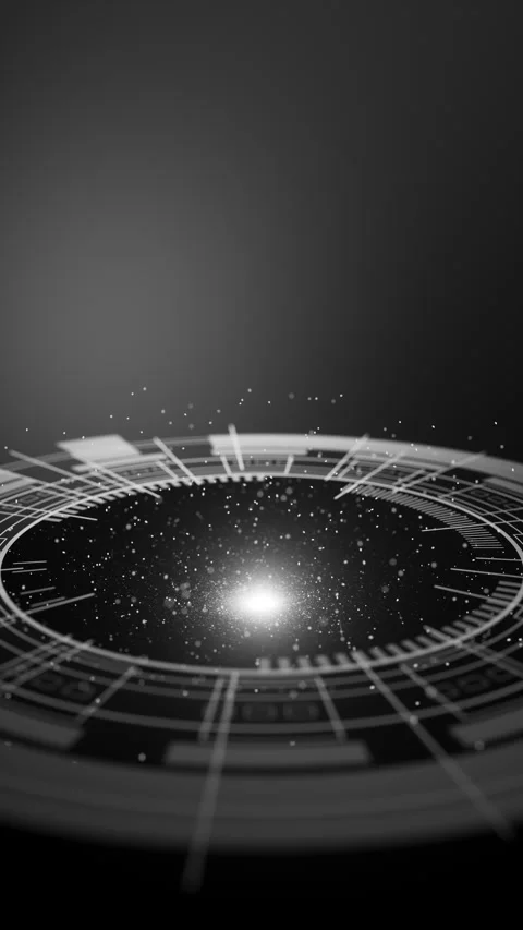 Futuristic loop of digital HUD with glowing particles. Stock Footage 322018532