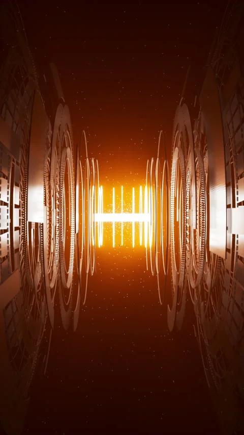 Futuristic loop of glowing energy core with rotating rings. Stock Footage 317501819