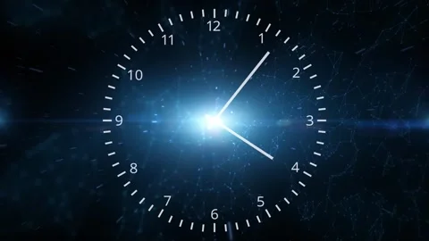 Futuristic loop universe infinity time clock animation Stock Footage 333714673