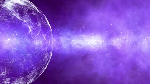 Futuristic looping digital cosmos with sphere rotation Stock Footage 337570174