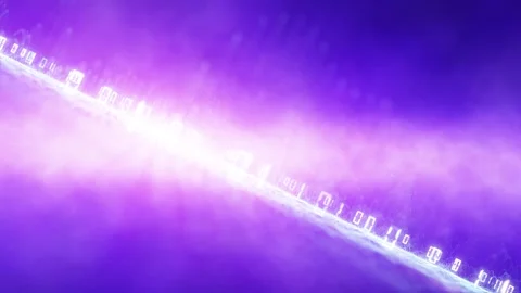 Futuristic looping metaverse space network with binary data animation Stock Footage 338409095