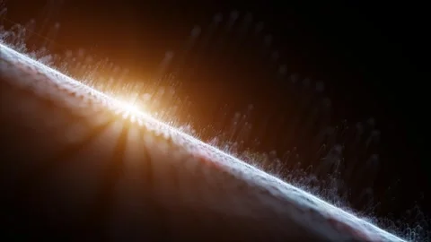 Futuristic looping space light wiath artistic wavy lines 库存影片 334080693