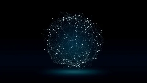 Futuristic low poly sphere. Video Loop 1080p - 3d rendering. Video stock 92687051