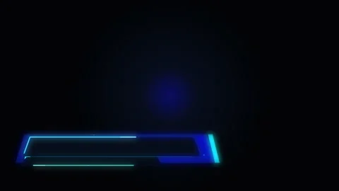 Futuristic lower third banner animation with glowing blue neon lines and cyber Stock Footage 346738182