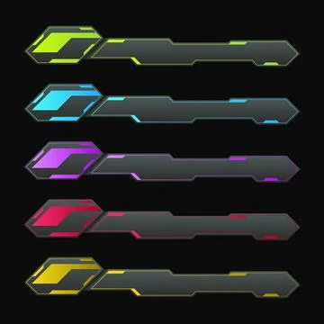 Futuristic lower third title banner bars for video screen broadcast Stock Illustration