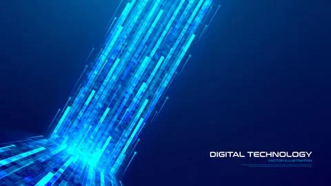 Futuristic luminous torrent of cyber data Stock Illustration