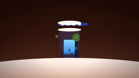 Futuristic Lunar Space Station in Flat Animation Style Vídeos de archivo 347966780