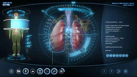 Futuristic lungs scan Stock Footage 36827811