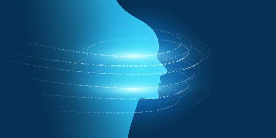 Futuristic Machine Learning, Artificial Intelligence, Cloud Computing, Auto.. イラスト素材