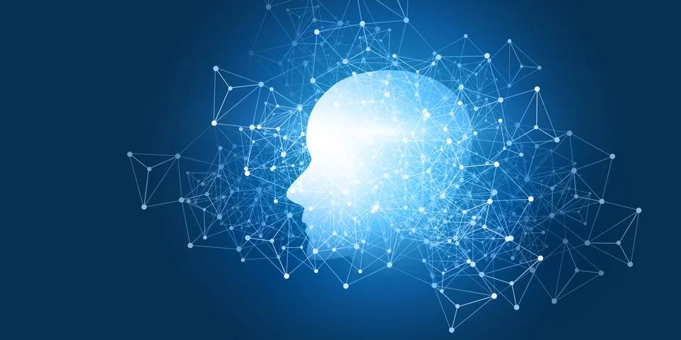 Futuristic Machine Learning, Artificial Intelligence, Cloud Computing, Auto.. Stock Illustration