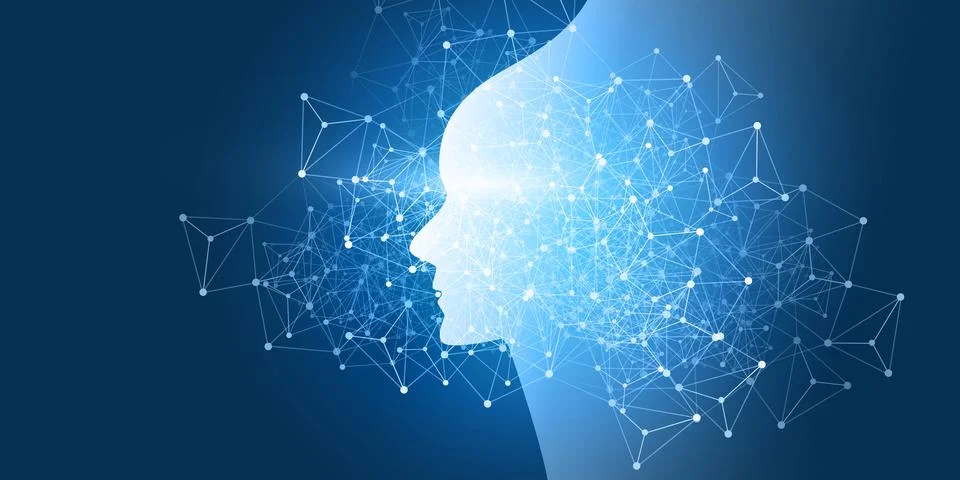 Futuristic Machine Learning, Artificial Intelligence, Cloud Computing, Auto.. イラスト素材