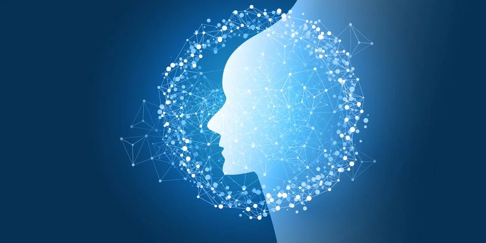 Futuristic Machine Learning, Artificial Intelligence, Cloud Computing, Auto.. イラスト素材