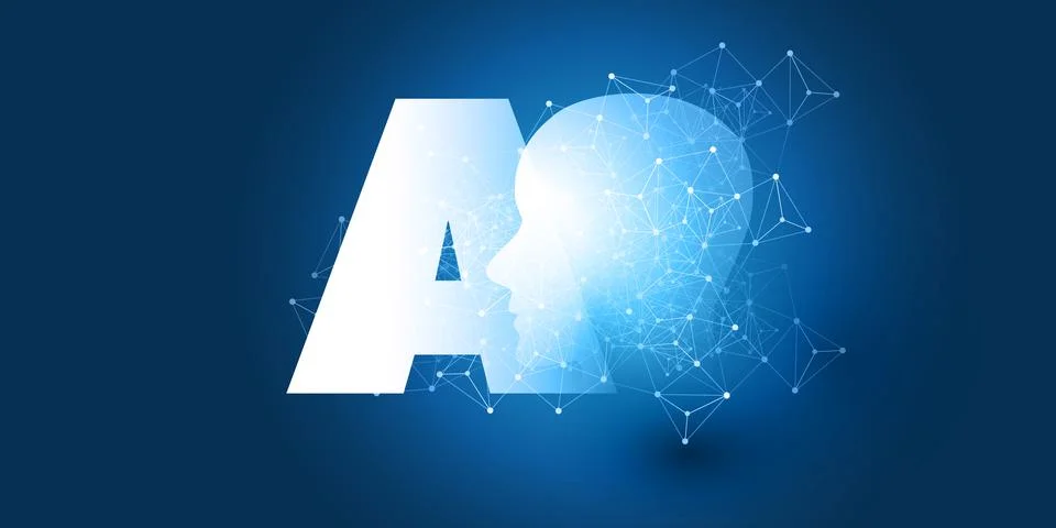 Futuristic Machine Learning, Artificial Intelligence, Cloud Computing, Auto.. イラスト素材