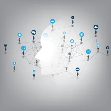 Futuristic Machine Learning, Artificial Intelligence, Cloud Computing and N.. Stock Illustration