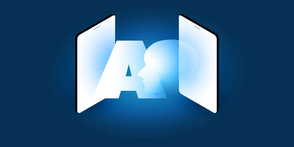 Futuristic Machine Learning, Artificial Intelligence, Cloud Computing, Auto.. Stock Illustration