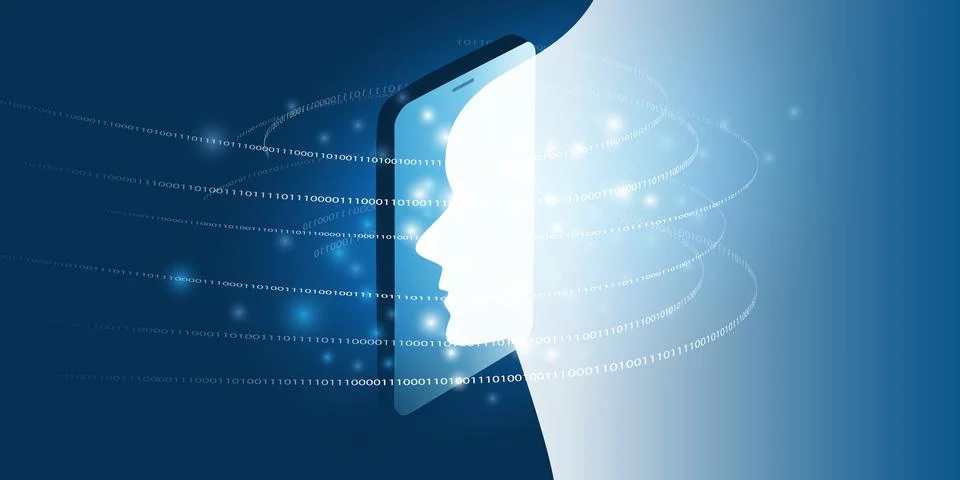 Futuristic Machine Learning, Artificial Intelligence, Cloud Computing, Auto.. Stock Illustration