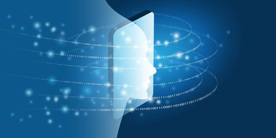 Futuristic Machine Learning, Artificial Intelligence, Cloud Computing, Auto.. Stock Illustration