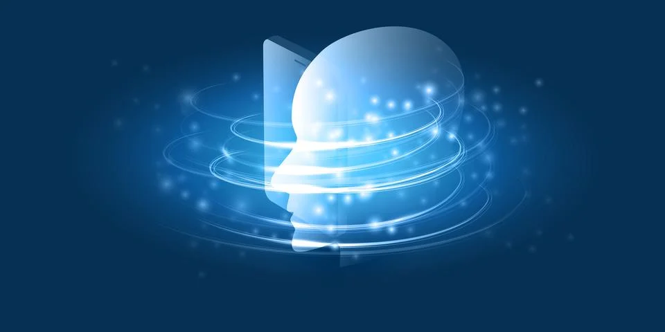 Futuristic Machine Learning, Artificial Intelligence, Cloud Computing, Auto.. Stock Illustration