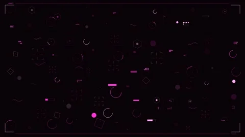 Futuristic Magenta HUD Interface with Tactical Data Visualization and Geome.. Stock Footage 334098584