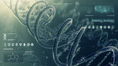 Futuristic magnification of DNA. Stock Footage 62922376