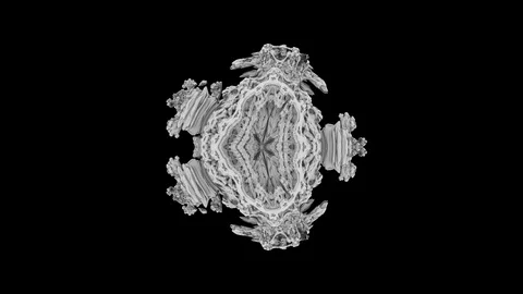A Futuristic Mandelbulb Object Twists and Turns Stock Footage 105797585