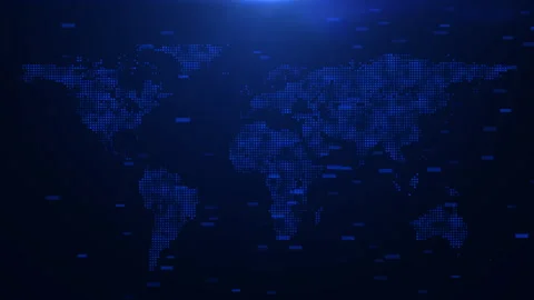 Futuristic map earth map digital connection, Global world data Stock Footage 339843861