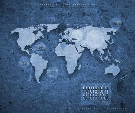 Futuristic map of the World Stockillustratie