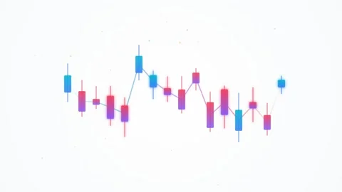 Futuristic Market Volatility Candlestick Chart Animation Stock Footage 344148433