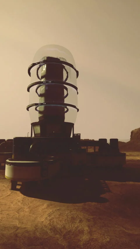 Futuristic Mars habitat design with advanced tech in a dry landscape 스톡 동영상 313729276