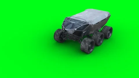 Futuristic mars rover, explorer. Green screen isolate. Vídeo Stock 264535959