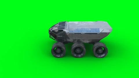 Futuristic mars rover, explorer. Green screen isolate. Vídeo Stock 264536776