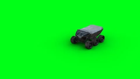 Futuristic mars rover, explorer. Green screen isolate. Видео 264537307