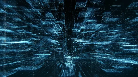Futuristic Matrix Cyber Environment Stock Footage 132233461