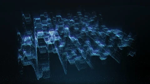 Futuristic Matrix Cyber Environment Stock Footage 132233466