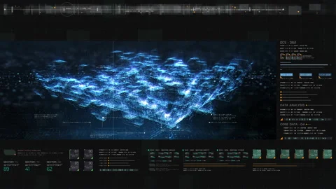 Futuristic Matrix Cyber Environment Stock Footage 132764781