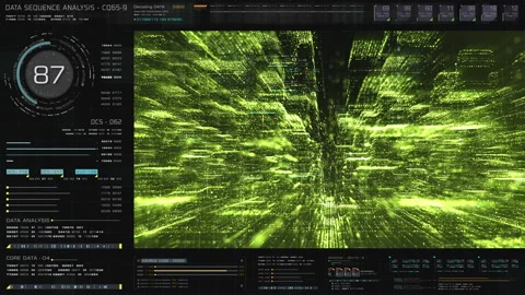 Futuristic Matrix Cyber Environment Stock Footage 132764849