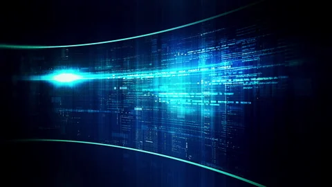 Futuristic Matrix Data Simulation cruve Background Stock Footage 344392848