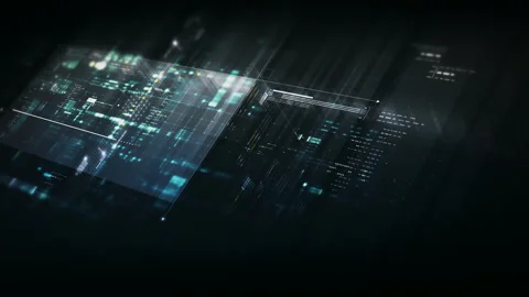 Futuristic Matrix Data Simulation cruve Background Stock Footage 344408197