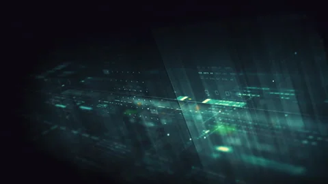 Futuristic Matrix Data Simulation cruve Background Stock Footage 344408284