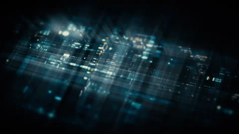 Futuristic Matrix Data Simulation cruve Background Stock Footage 344412170