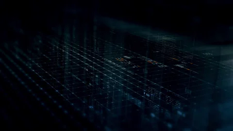 Futuristic Matrix Data Simulation cruve Background Stock Footage 344416234