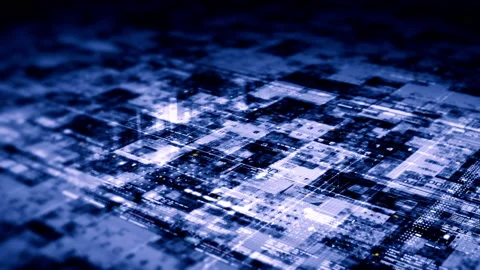 Futuristic Matrix Data Simulation HUD Background Видео 239888243
