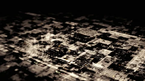 Futuristic Matrix Data Simulation HUD Background Stock-Footage 239888258