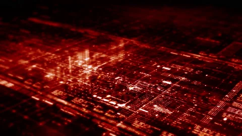 Futuristic Matrix Data Simulation HUD Background Stock-Footage 239888260