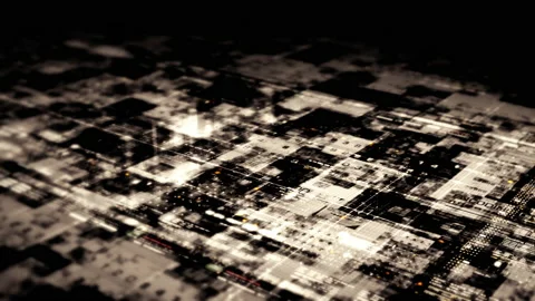 Futuristic Matrix Data Simulation HUD Background Vídeo Stock 239888404