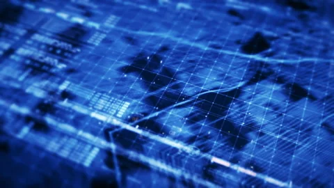 Futuristic Matrix Data Simulation HUD Background 스톡 동영상 239890690