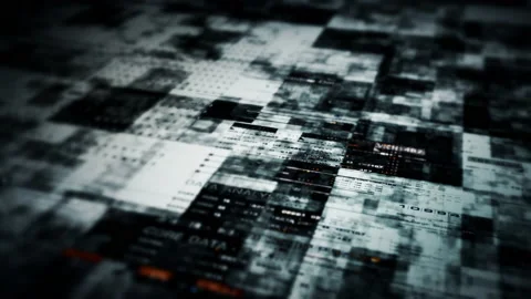 Futuristic Matrix Data Simulation HUD Background Vídeo Stock 239890814