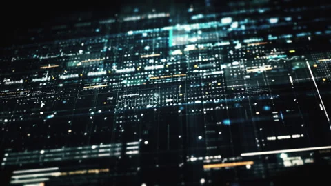 Futuristic Matrix Data Simulation HUD Background Видео 241159297
